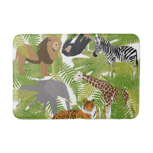 Tapis De Bain Cute Jungle Animaux Safari Garçon Fille