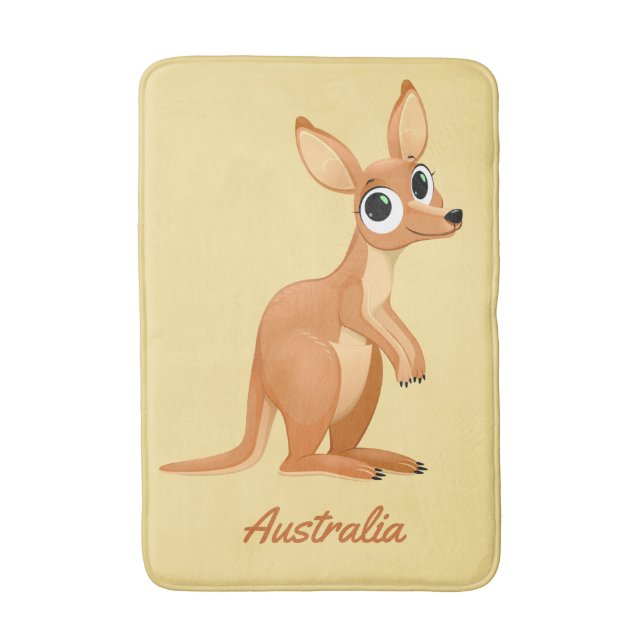 Tapis De Bain Cute Kangaroo nattes de bain texte personnalisé (Devant (Vertical))