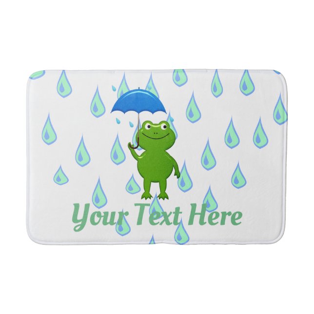 Tapis De Bain Cute Kawaii Grenouille et pluie (Devant)