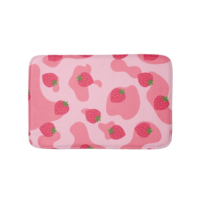Tapis De Bain Cute Kawaii Motif de la vache fraise (Devant)