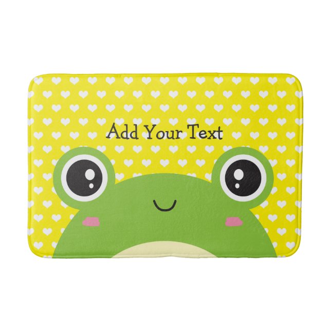Tapis De Bain Cute Kawaii Peek-a-Boo Frog Personnalisé (Devant)