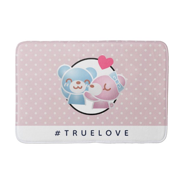 Tapis De Bain Cute Kissing Bears Truelove sur Pois (Devant)