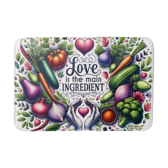 Tapis De Bain Cute kitchen love word art (Devant)
