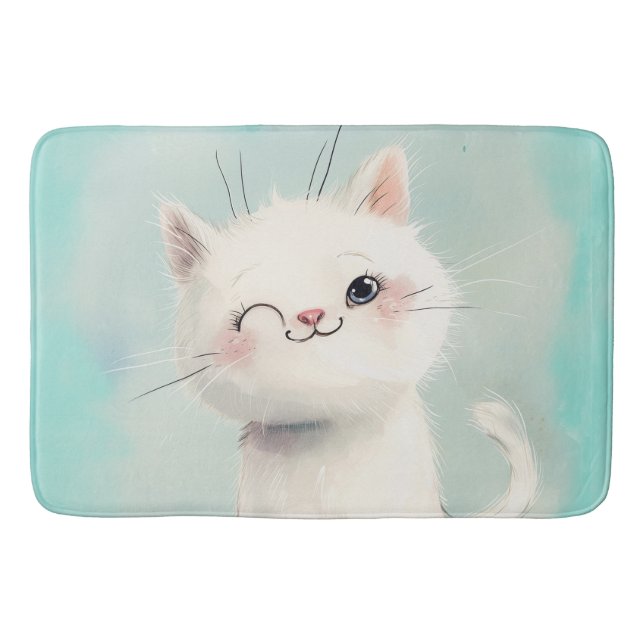 Tapis De Bain Cute Kitten blanc (Devant)