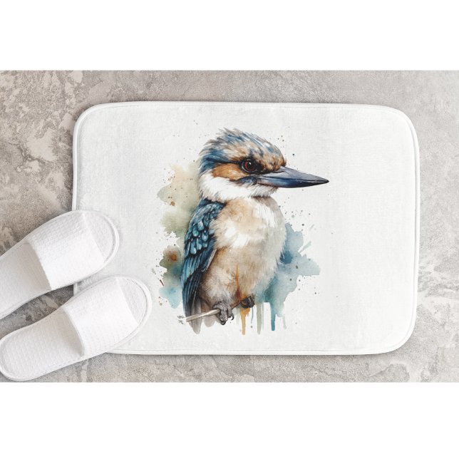 Tapis De Bain Cute Kookaburra sur une branche, personnalisé (Créateur téléchargé)
