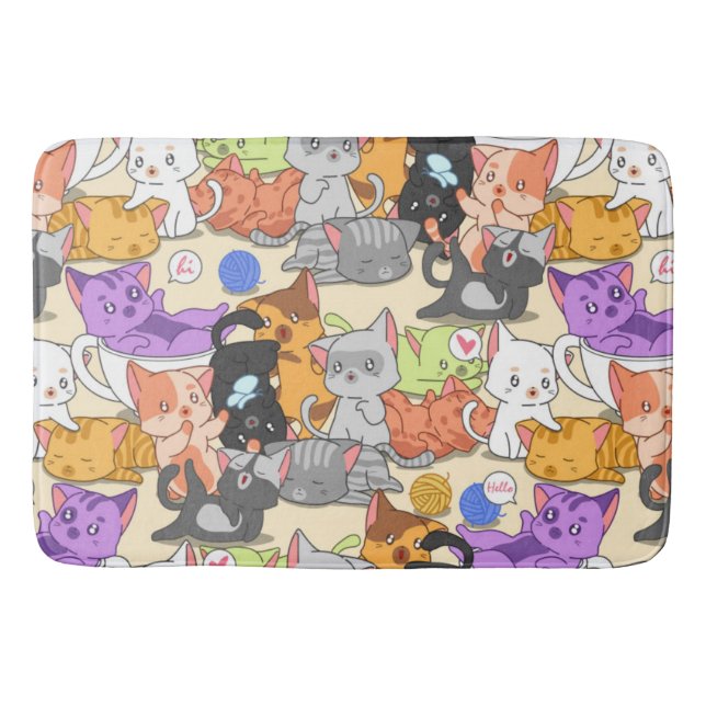 Tapis De Bain Cute Little Cats Motif (Devant)