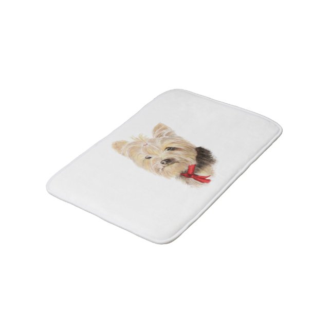 Tapis De Bain Cute Little Yorkshire Terrier Yorkie Chien (Angle)