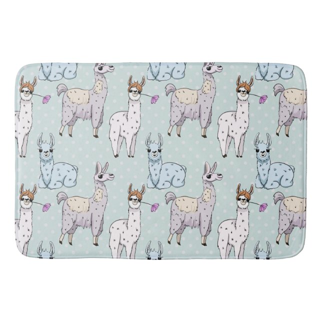 Tapis De Bain Cute Llama Motif Pois (Devant)