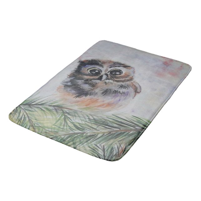 Tapis De Bain Cute Owl Bath Mat (Angle)
