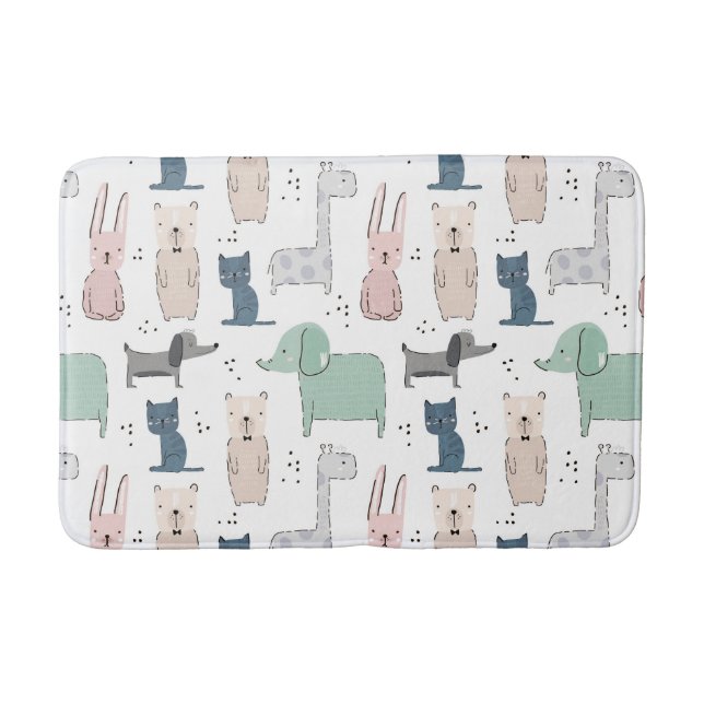 Tapis De Bain Cute Pastel Baby Motif animal (Devant)