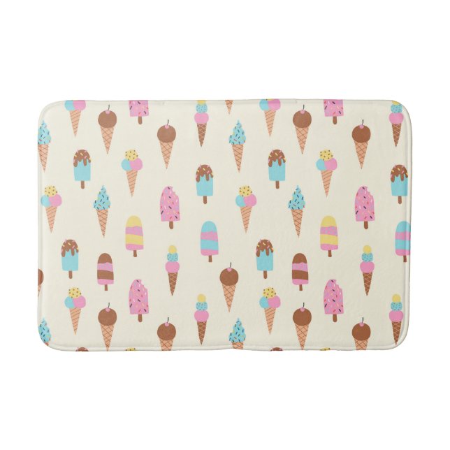 Tapis De Bain Cute Pastel Motif de crème glacée (Devant)