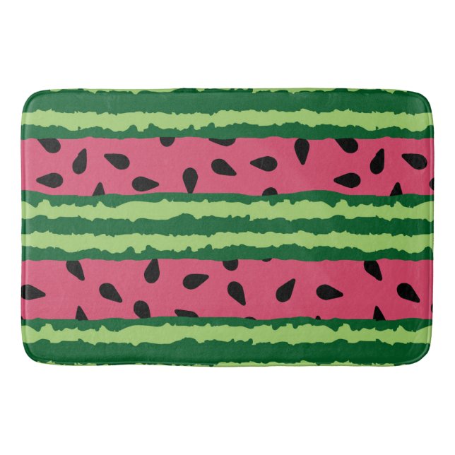 Tapis De Bain Cute pastèque Motif rose et vert (Devant)