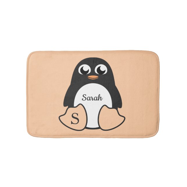 Tapis De Bain Cute Penguin With Your Nom (Devant)