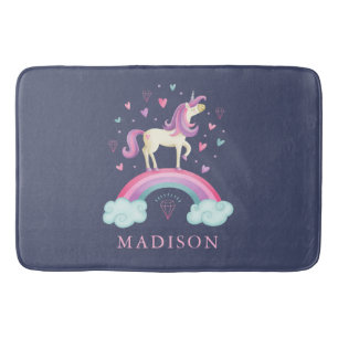 Tapis De Bain Cute Rainbow Unicorn Girl