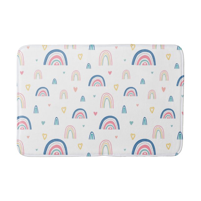 Tapis De Bain Cute Rainbows & Hearts Motif (Devant)