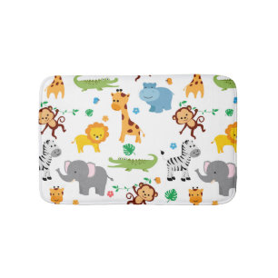 Tapis De Bain Cute Safari Animals NurserMotif