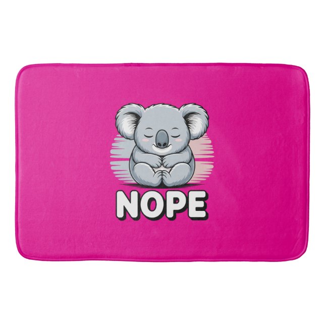 Tapis De Bain Cute Sleeping Koala “Nope” Funny Cartoon (Devant)