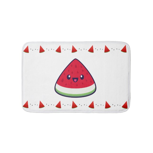 Tapis De Bain Cute Smiling Kawaii Watermelon (Devant)