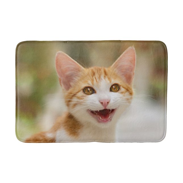 Tapis De Bain Cute Smiling Kitten Face Funny Cat Meow (Devant)