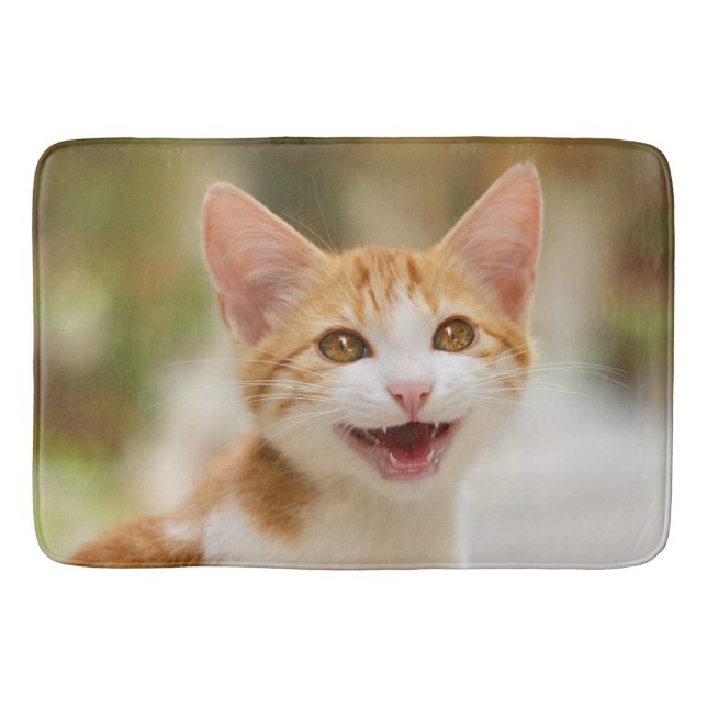 Tapis De Bain Cute Smiling Kitten Face Funny Cat Meow (Devant)