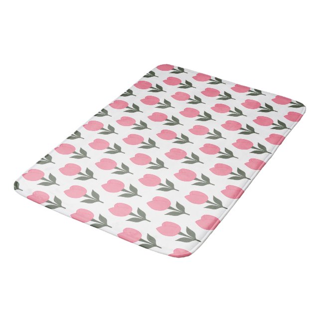 Tapis De Bain Cute Tulips fleurs motif | Toute couleur arrière - (Angle)