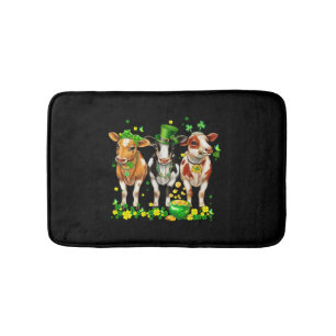 Tapis De Bain Cute vache irlandaise Leprechaun Shamrock Jour de