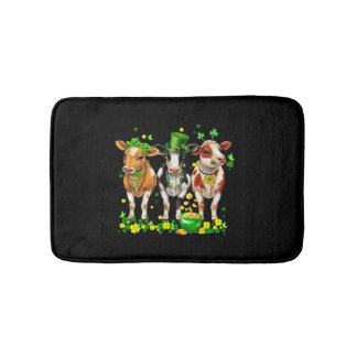 Tapis De Bain Cute vache irlandaise Leprechaun Shamrock Jour de 