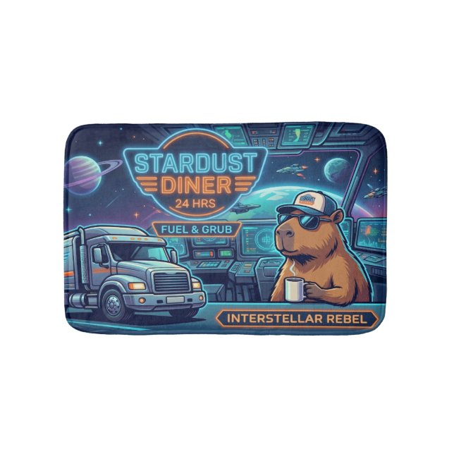 Tapis De Bain Cyberpunk Capybara Transporteur Spatial Stardust D (Devant)