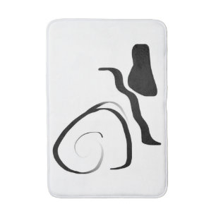 Tapis De Bain Cycle de rotation : noir et blanc Abstrait