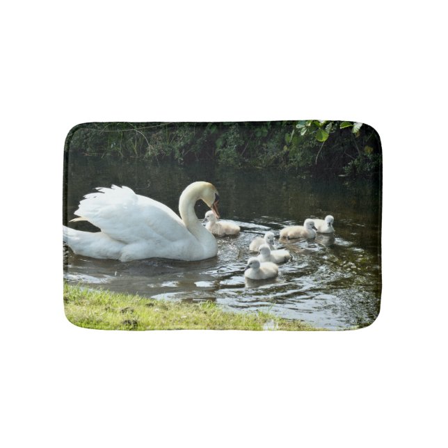 Tapis De Bain Cygne blanc avec poules (Devant)