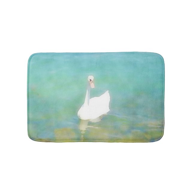 Tapis De Bain Cygne chez le Lac Balaton - aquarelle no2 (Devant)