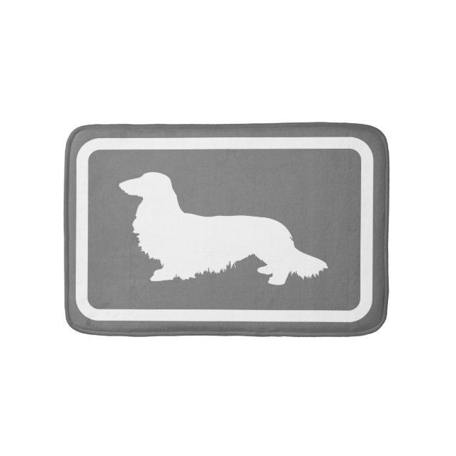 Tapis De Bain Dachshund Bain Mat Grey Doxie Salle de bain Ruban (Devant)