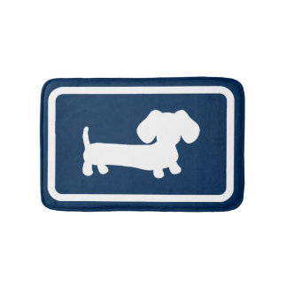 Tapis De Bain Dachshund Bain Mat Marine Blue Doxie Salle de bain