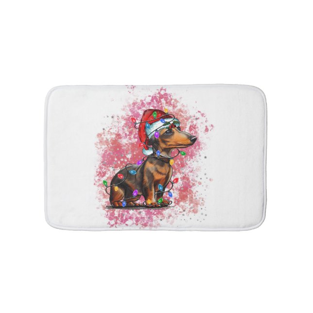 Tapis De Bain Dachshund de Noël (Devant)