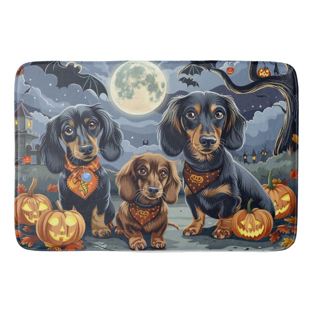 Tapis De Bain Dachshund Halloween Épouvantable  (Devant)