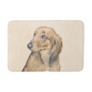 Tapis De Bain Dachshund (Longhaerien) Peinture - Art Chien origi