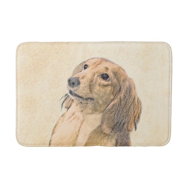 Tapis De Bain Dachshund (Longhaerien) Peinture - Art Chien origi (Devant)