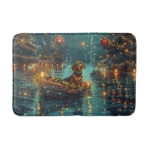 Tapis De Bain Dachshund Noël Festive Voyage