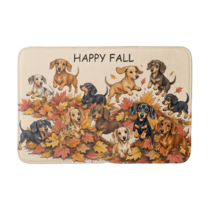Tapis De Bain Dachshunds d'automne