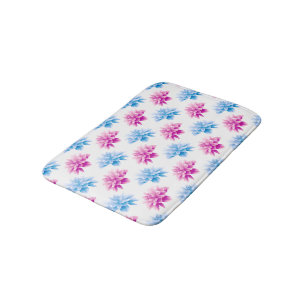 Tapis De Bain Dahlia Rose, Dahla Bleue, Motif Floral, Fleurs