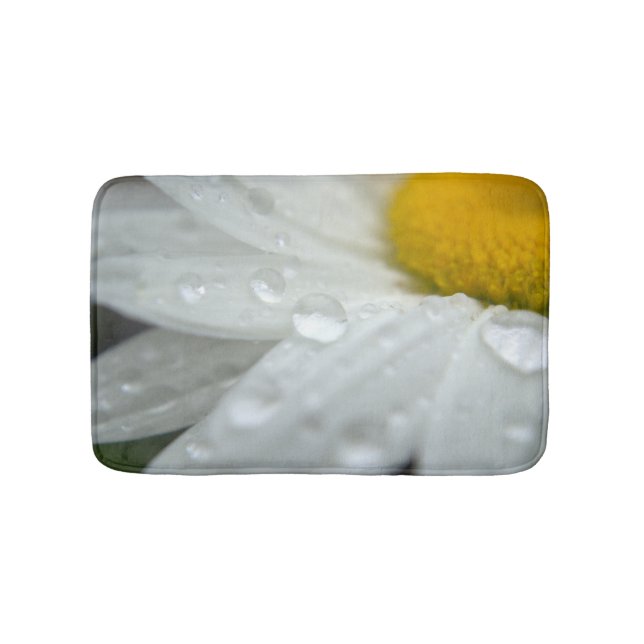 Tapis De Bain Daisy Flower Raindrops Bathmat Rug (Devant)