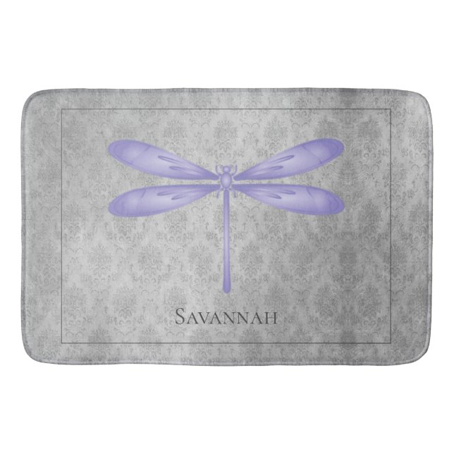 Tapis De Bain Damas de libellule violette (Devant)