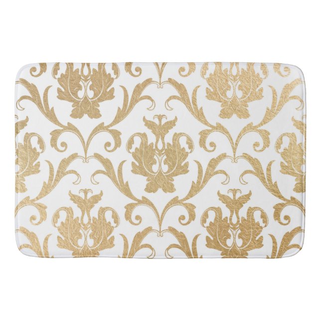 Tapis De Bain Damas de tourbillons d'or (Devant)
