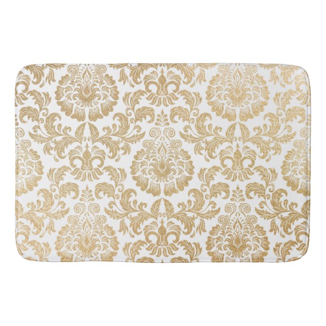 Tapis De Bain Damas de tourbillons d'or (Devant)