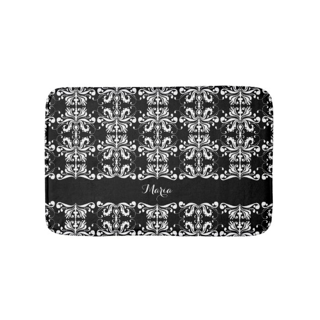 Tapis De Bain Damask appelée noire et blanche (Devant)