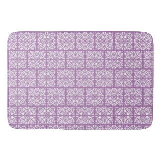 Tapis De Bain Damask blanc sur lilac