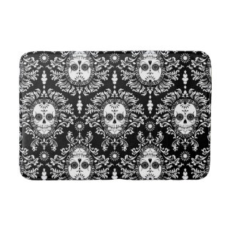 Tapis De Bain Damassé morte - motif chic de crâne de sucre