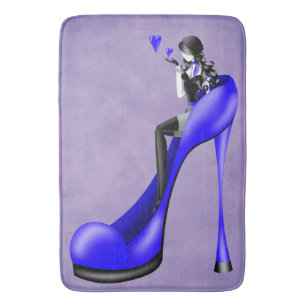 Tapis De Bain Dame à la mode dans le chaudron bleu de Stiletto