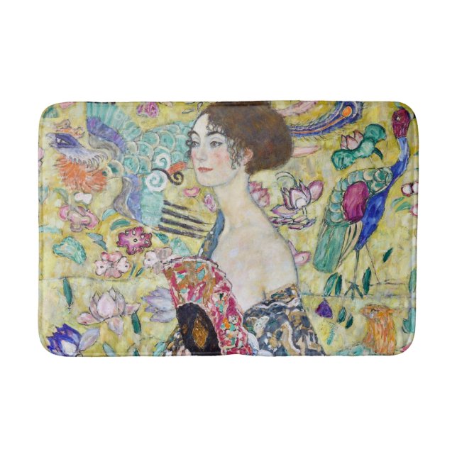 Tapis De Bain Dame avec un ventilateur, Gustav Klimt (Devant)