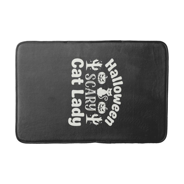 Tapis De Bain Dame de chat effrayante Halloween_1 (Devant)